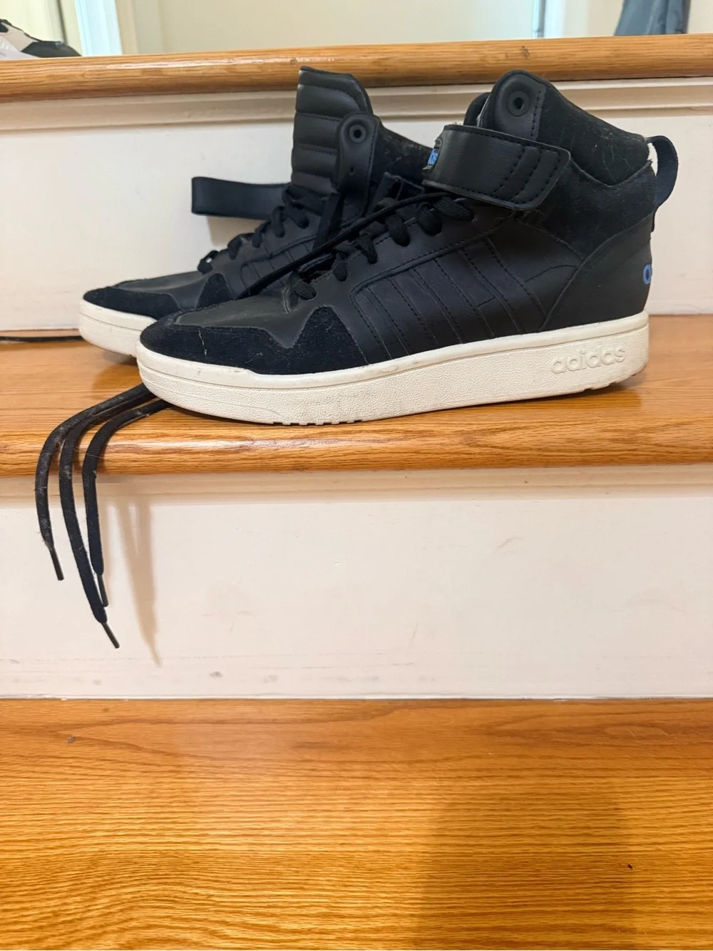 adidas Black High-Top Sneakers with White Sole